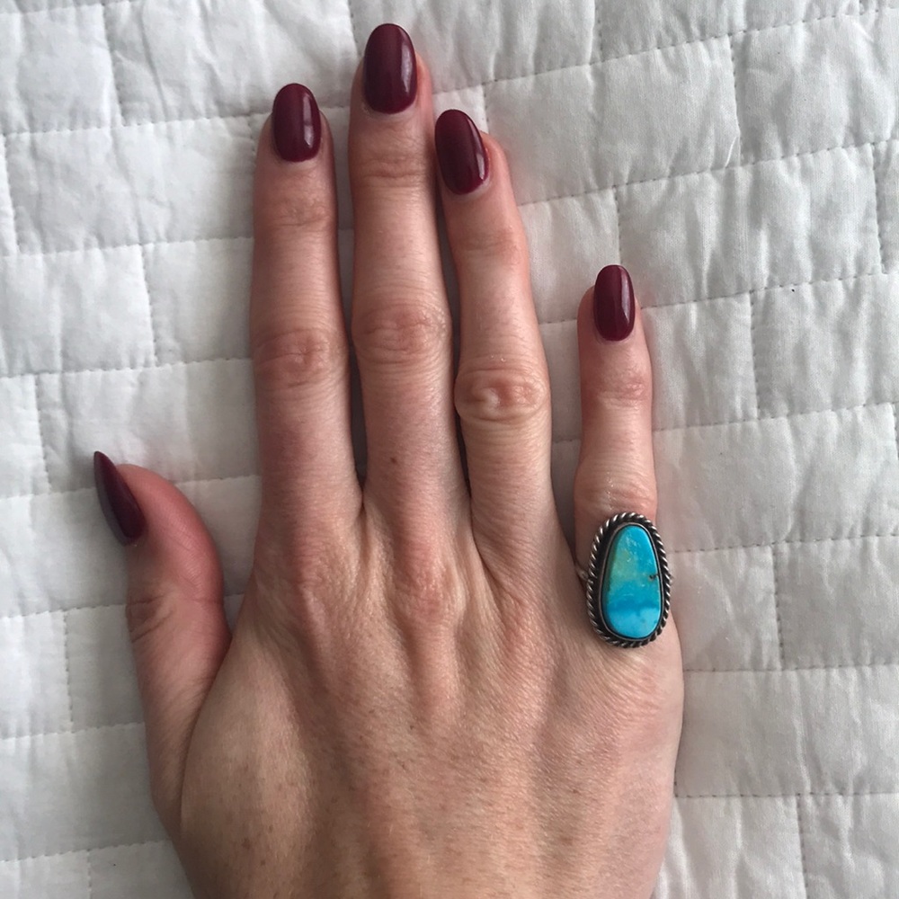 Vintage Turquoise Ring western small size 4
